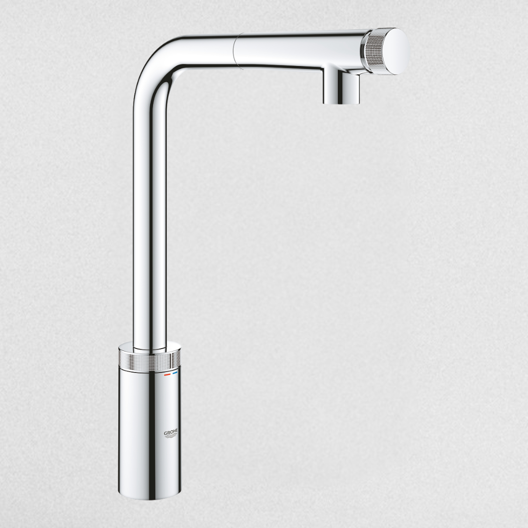 خلاط حوض مطبخ مينتا سمارت كنترول 31613000 بزرار للتحكم في المياه اللون كروم من جروهي