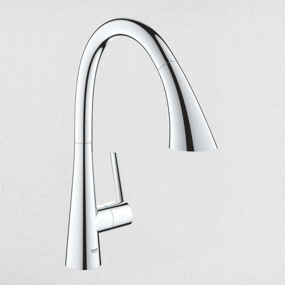 خلاط حوض مطبخ شداد زيدرا 32294002 بذراع واحد للتحكم في المياه اللون كروم من جروهي