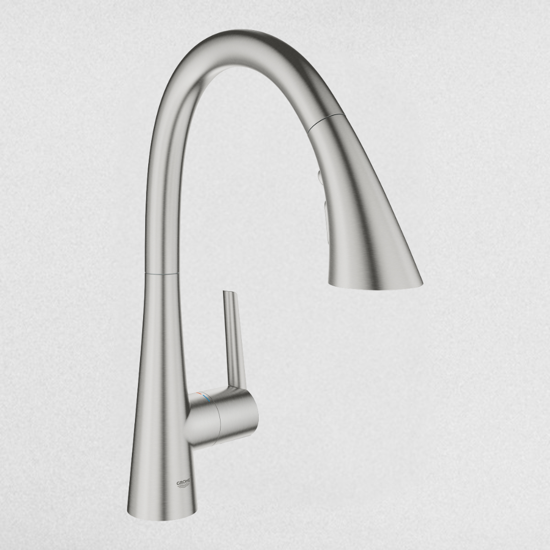 خلاط حوض مطبخ شداد زيدرا 32294DC2 بذراع واحد للتحكم في المياه اللون سوبرستيل مط من جروهي