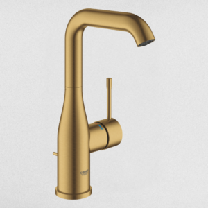 خلاط حوض حمام عالي  أيسانس 32628GN1 بذراع واحد للتحكم في المياه ذهبي مط من جروهي