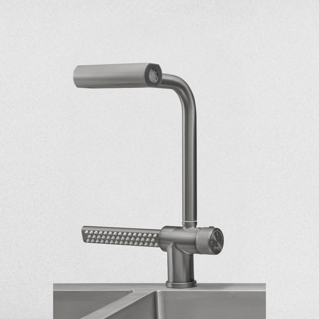 خلاط حوض مطبخ شلال جانبي  GR-1 لون جراي مط من هانز