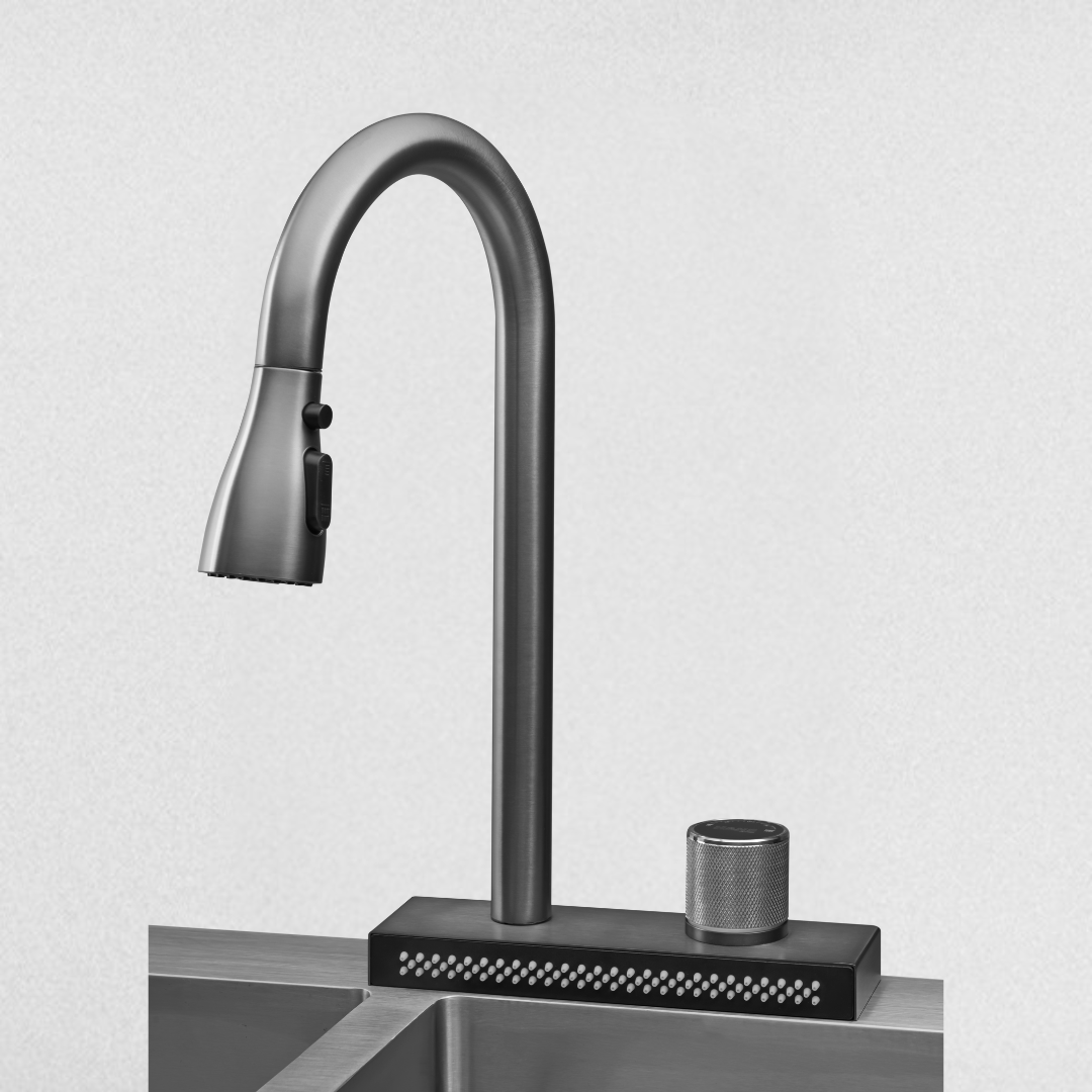 خلاط حوض مطبخ سمارت شلال وشداد  ZA-3 HALF SMART لون جراي من هانز