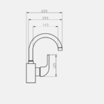 Napoli High Washbasin Mixer with Circular (3)