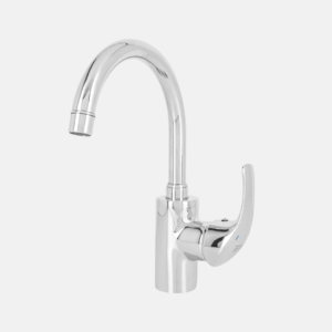 خلاط حوض عالي نابولي مقبض واحد قنطرة دائرية متحركة من فاليو VALUE VB 8013 كروم | Napoli High Washbasin Mixer