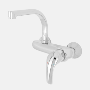 خلاط مطبخ نابولي معلق بقنطرة شبه دائرية متحركة من فاليو VK 8035 VALUE  مقبض واحد كروم | Napoli Wall Mount Kitchen Mixer